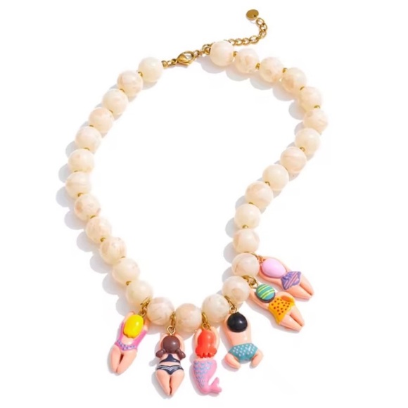 Summer Beach girls charm colorful bikini gold necklace